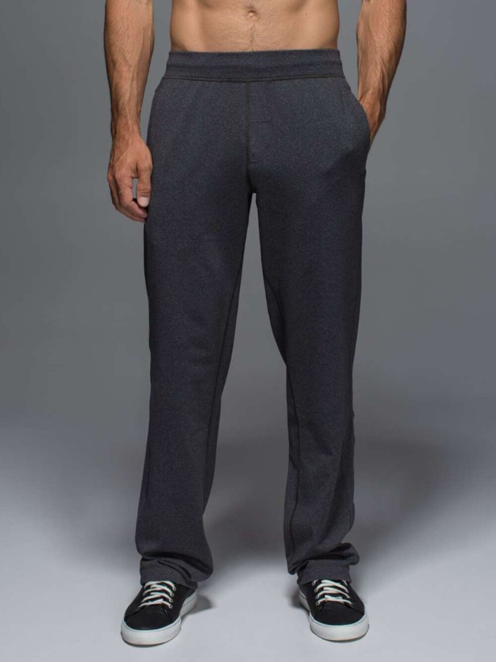 Lululemon Kung Fu Pant Men's XL Heathered Black Charcoal Gray Straight Leg